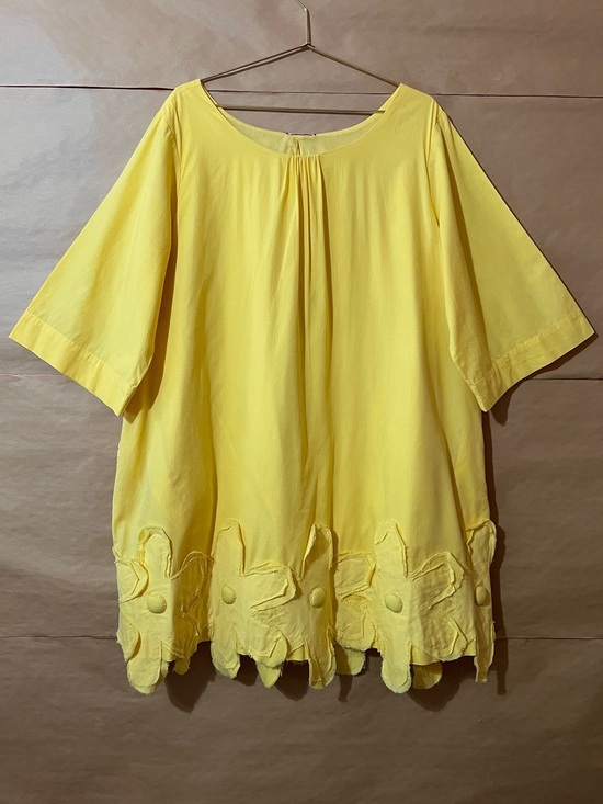 Frances Valentine Dresses & Skirts - Frances Valentine | Zennia Flower Dress Floral Applique Hem Mini Yellow Size XL